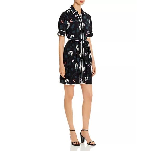 Kate Spade Deco Bloom Short-Sleeve Shirt Dress Size 2 - Picture 1 of 6